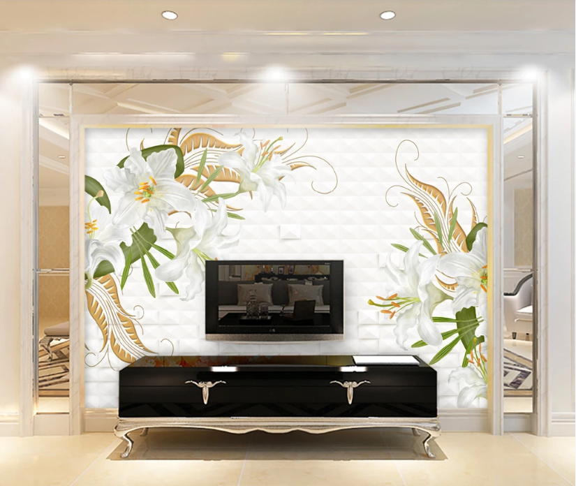 3D Blooming Lily WC1363 Wall Murals