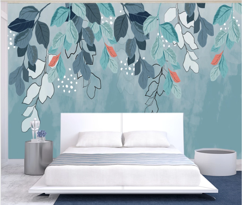 3D Willow Leaves WC1341 Wall Murals