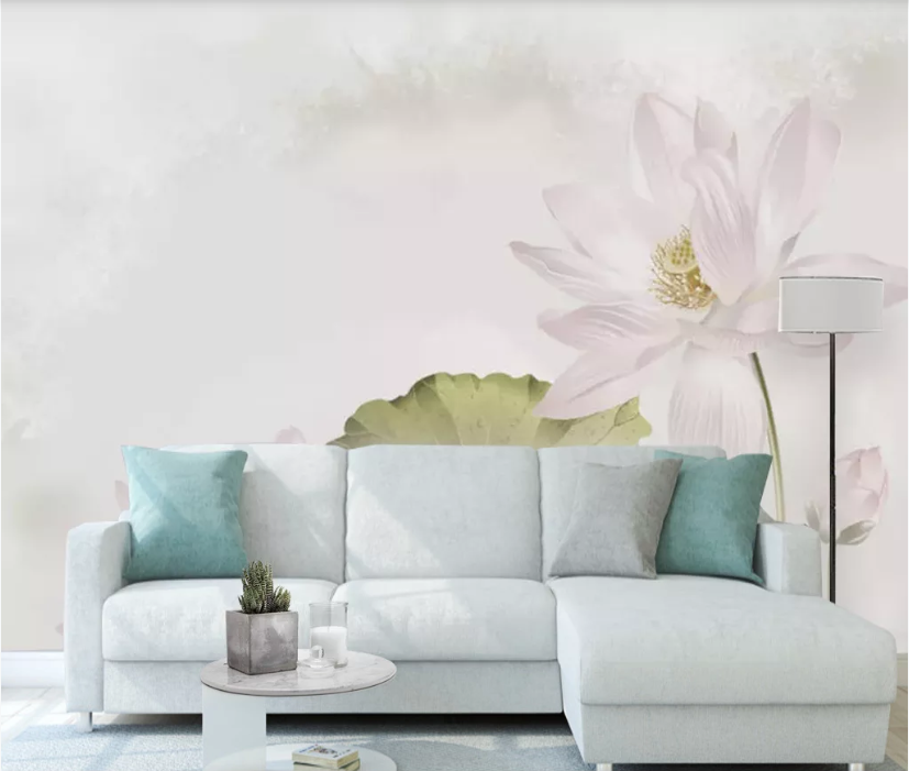 3D Pink Lotus WC550 Wall Murals