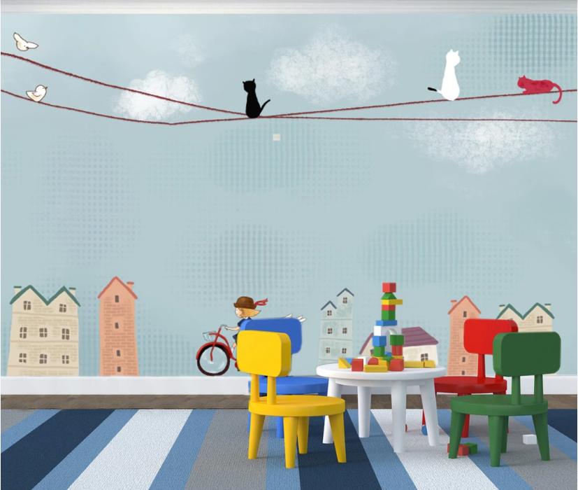 3D Red Kitten WC266 Wall Murals