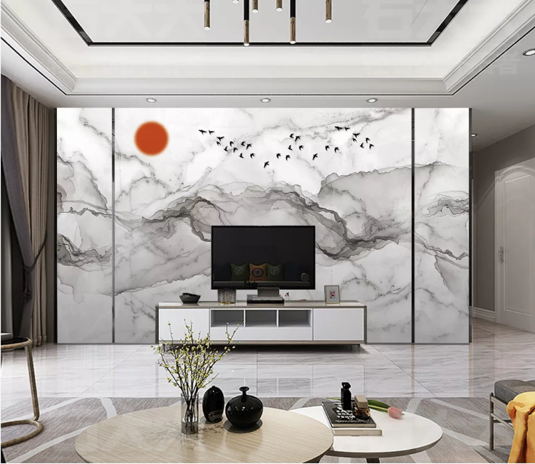 3D Black Bird Boat WC2427 Wall Murals