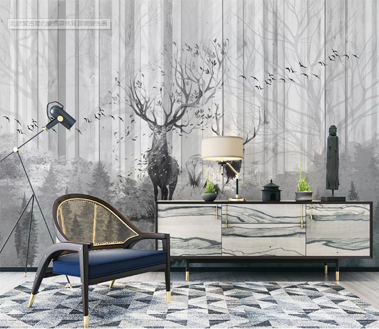 3D Black Fawn WC2217 Wall Murals