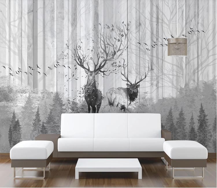 3D Black Fawn WC2217 Wall Murals