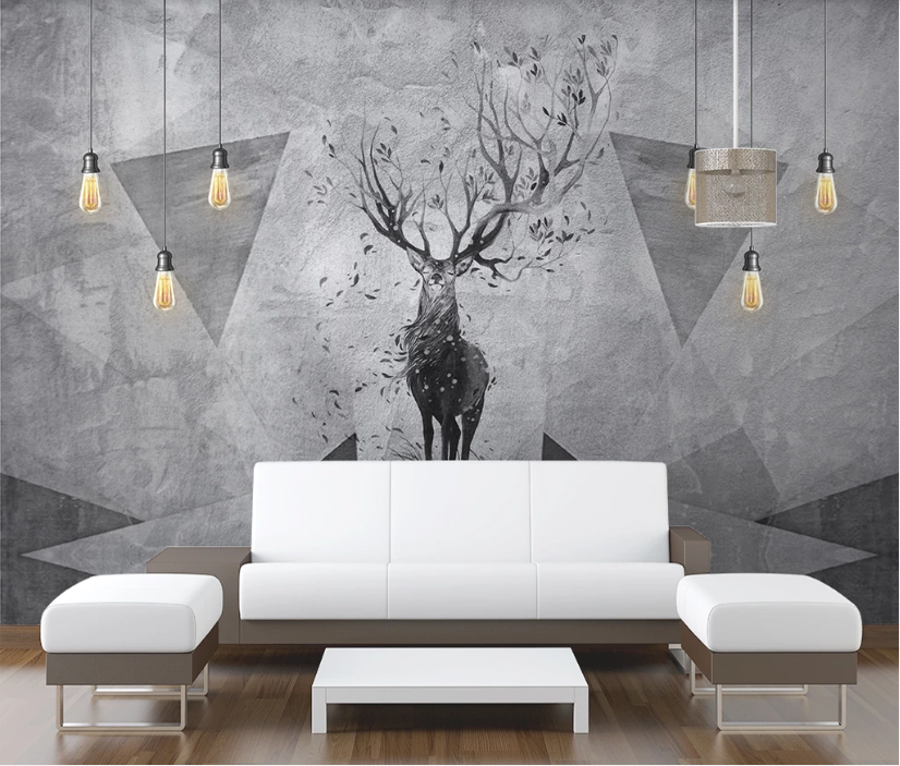 3D Black Deer WC2216 Wall Murals