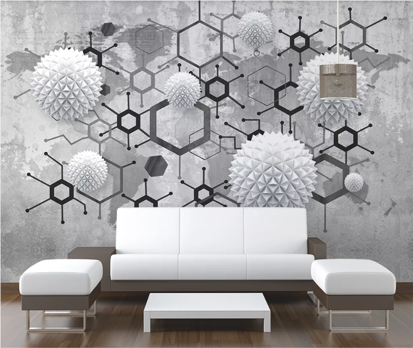 3D White Decoration WC2061 Wall Murals