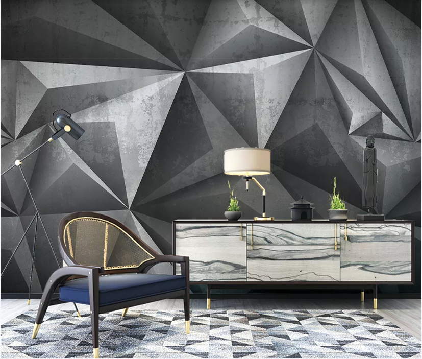 3D Triangle Stone WC2027 Wall Murals