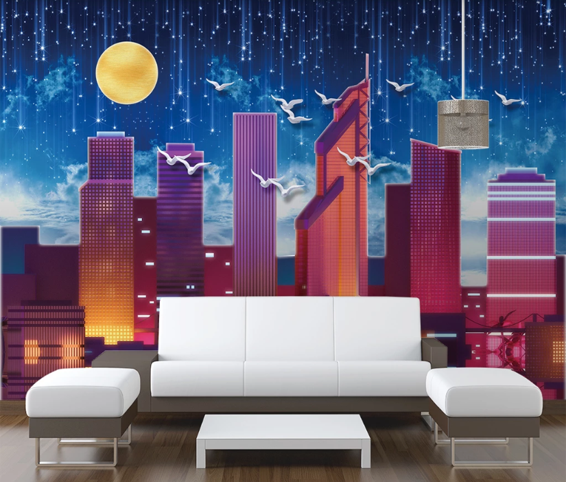 3D Building Pigeon WC1993 Wall Murals