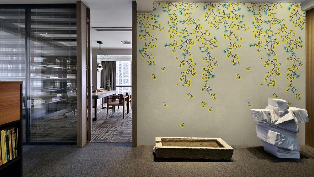 3D Green Landscape And Yellow Flowers 1163 Wall Murals