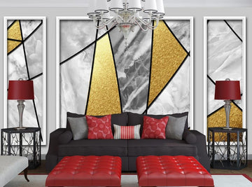 3D Three-color Polygon 1219 Wall Murals