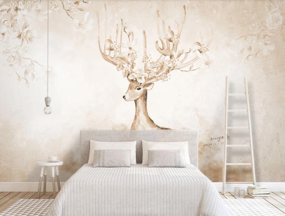 3D Deer Thinking Far Away 1222 Wall Murals