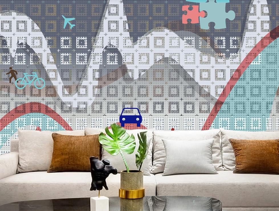 3D Puzzle Color Arrangement 1229 Wall Murals