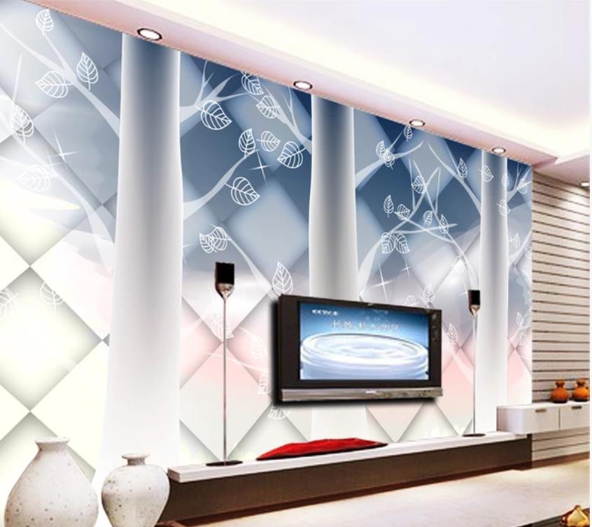 3D Transparent Lines Of Trees 1079 Wall Murals