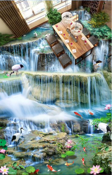 3D River Curtains Floor Mural Wallpaper AJ Wallpaper 2 