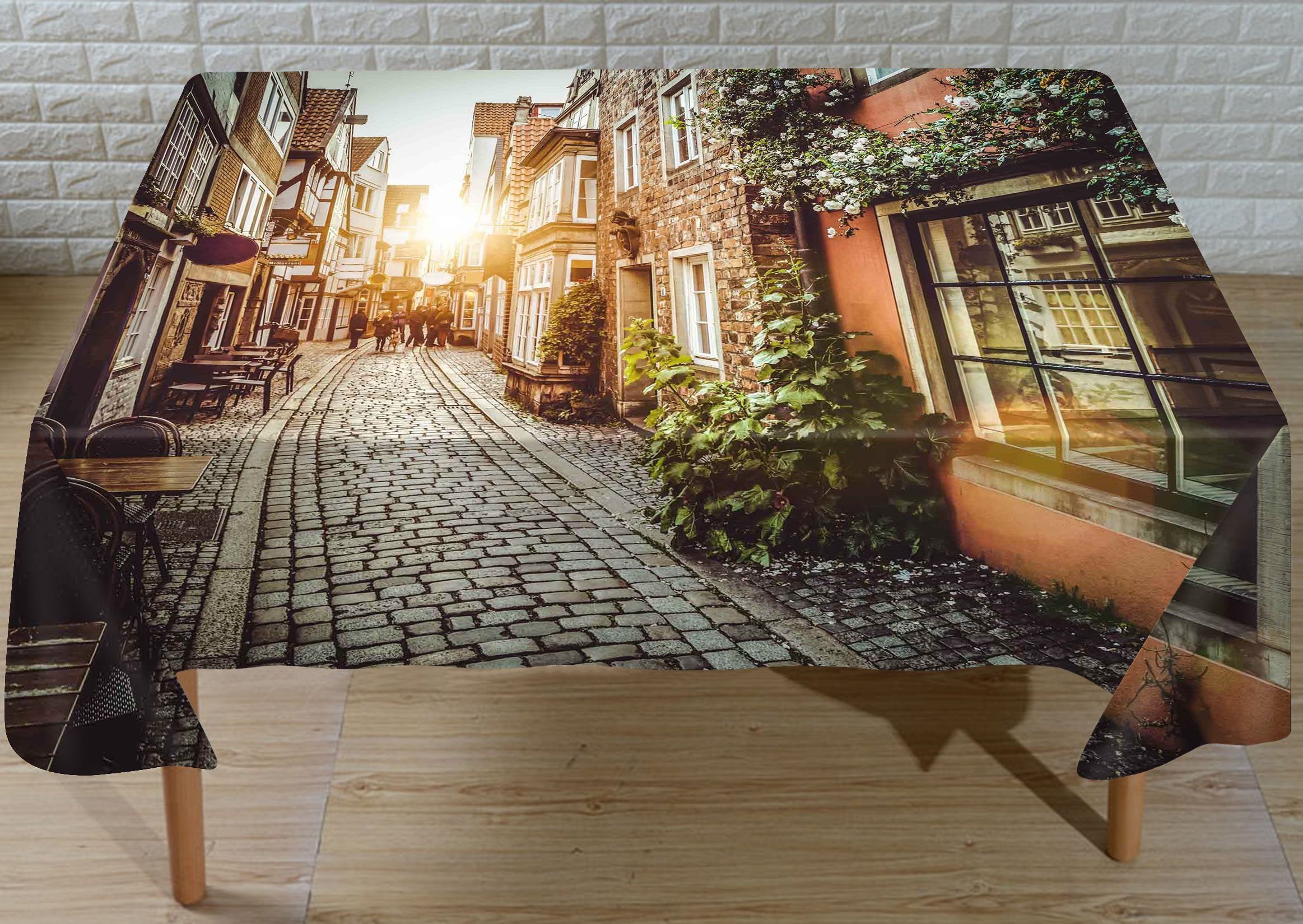 3D Town Alley 717 Tablecloths Wallpaper AJ Wallpaper 