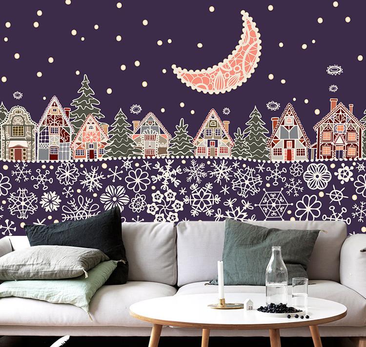 3D Christmas Purple Moon Tree 767 Wallpaper AJ Wallpaper 