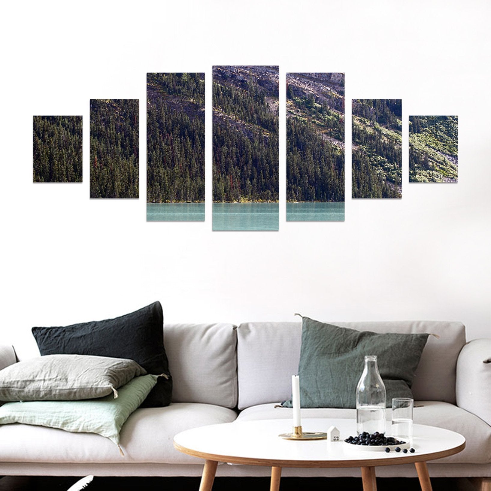 3D Mountain Trees 100 Unframed Print Wallpaper Wallpaper AJ Wallpaper 