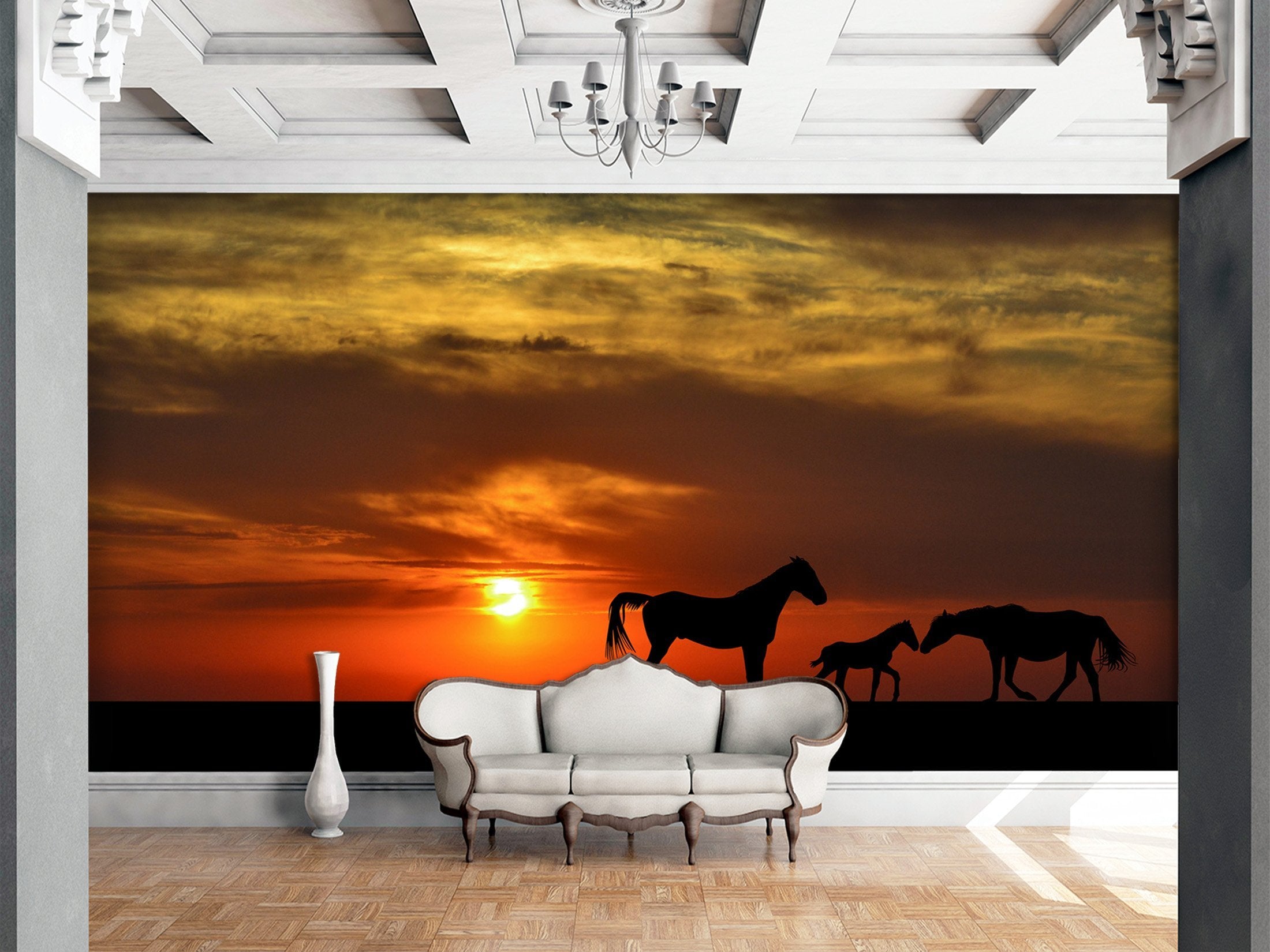 3D Dusk Horse 031 Wallpaper AJ Wallpaper 