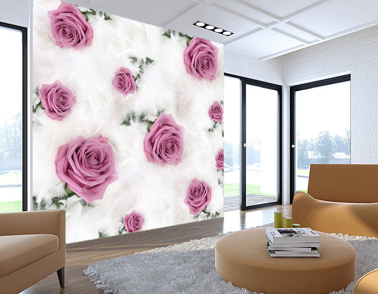3D Purple Rosy Flower 61 Wallpaper AJ Wallpaper 