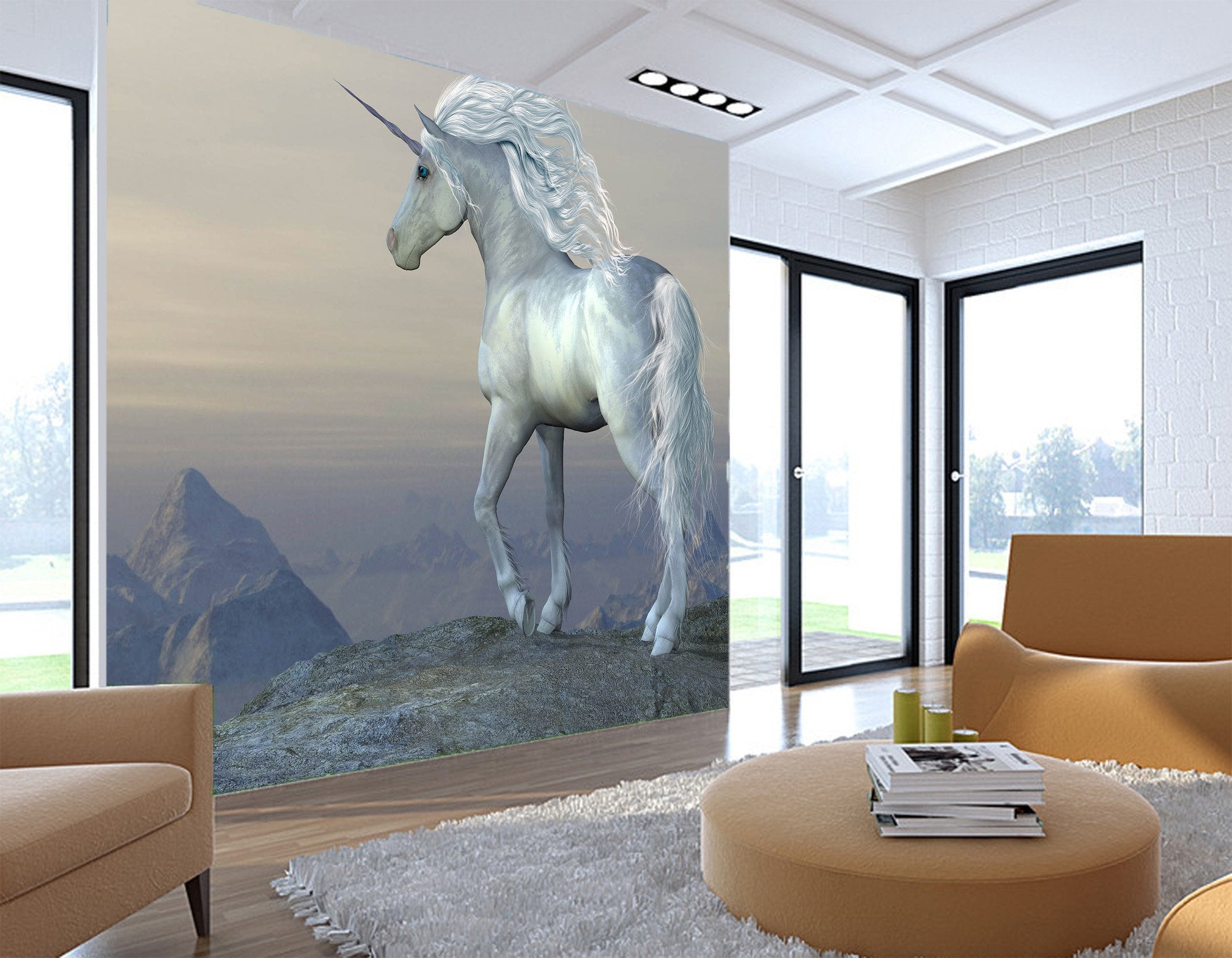 3D Cliff Unicorn 220 Wallpaper AJ Wallpaper 