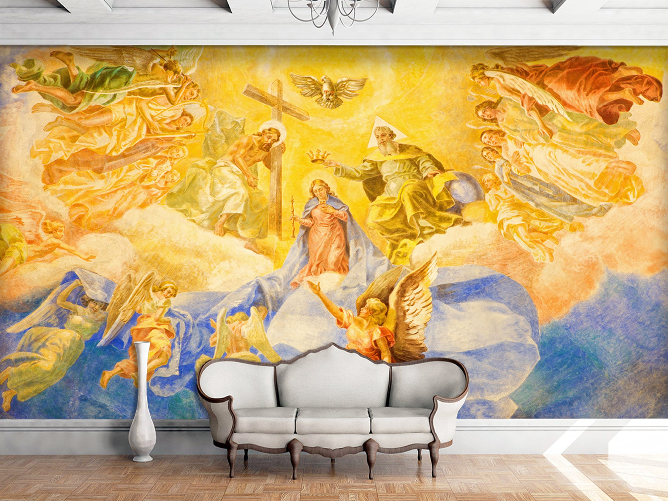 3D Golden Angel 1558 Wall Murals