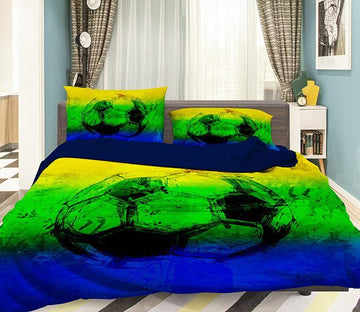 3D Invisible Football 123 Bed Pillowcases Quilt Wallpaper AJ Wallpaper 
