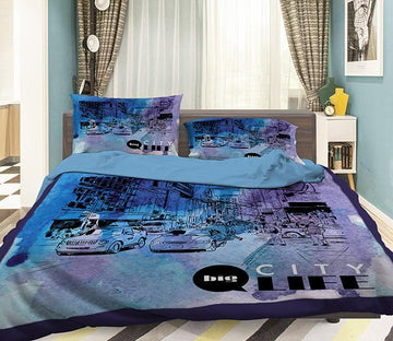 3D Bridge Car 124 Bed Pillowcases Quilt Wallpaper AJ Wallpaper 