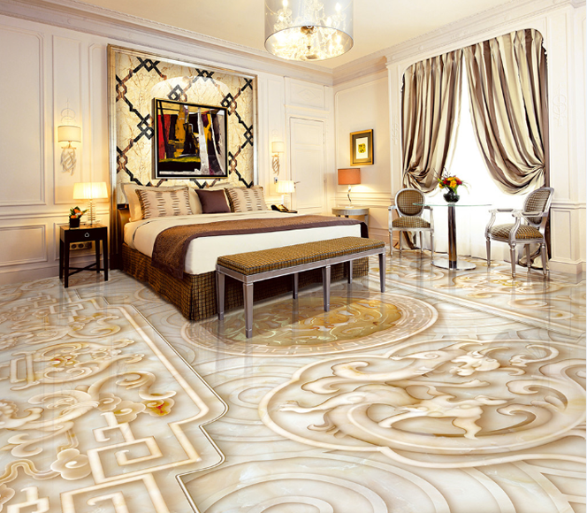 3D Floral Patterns Floor Mural Wallpaper AJ Wallpaper 2 