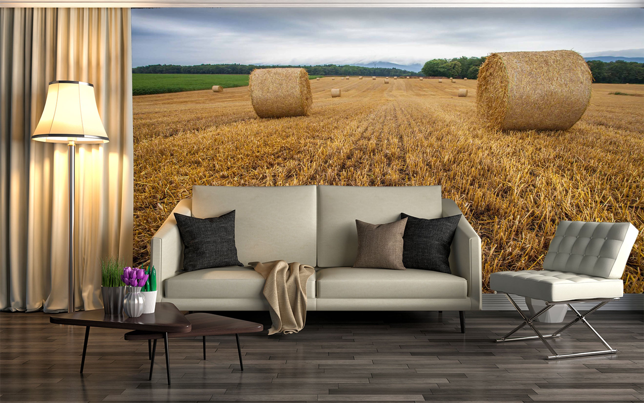 3D Golden Field 1033 Wall Murals