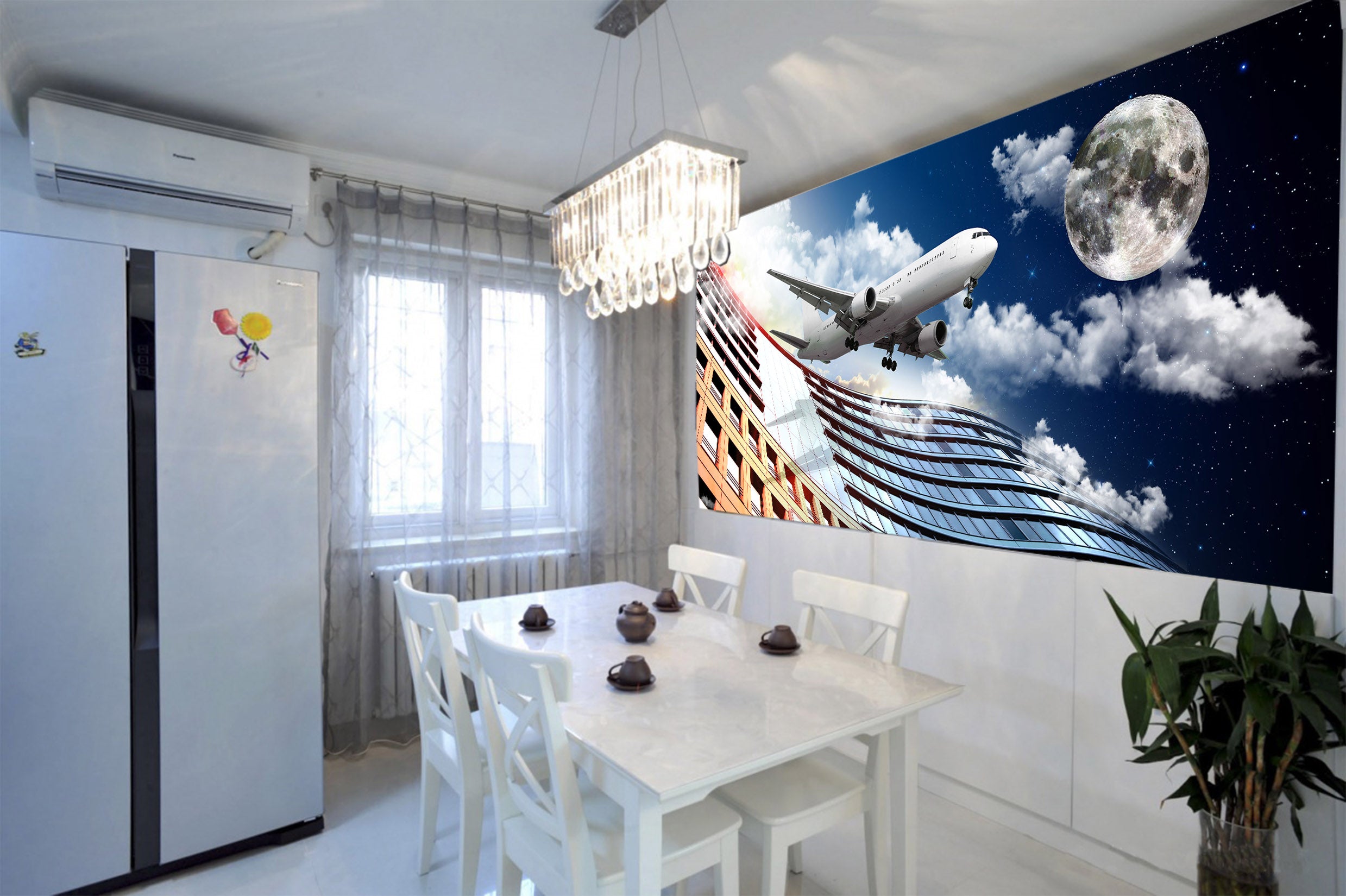 3D Moon Aircraft 269 Vehicle Wall Murals