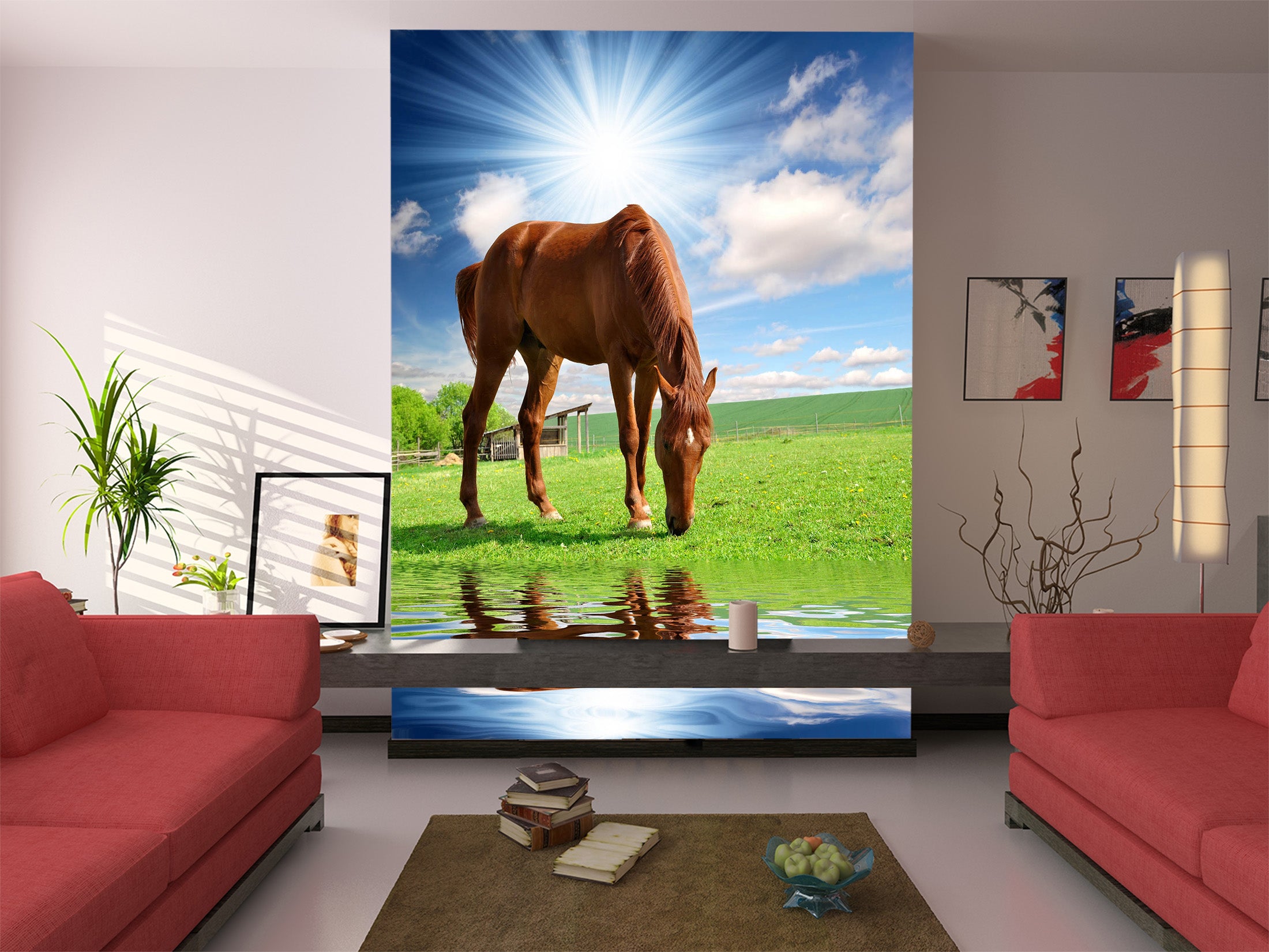 3D Prairie Horse 1092 Wall Murals