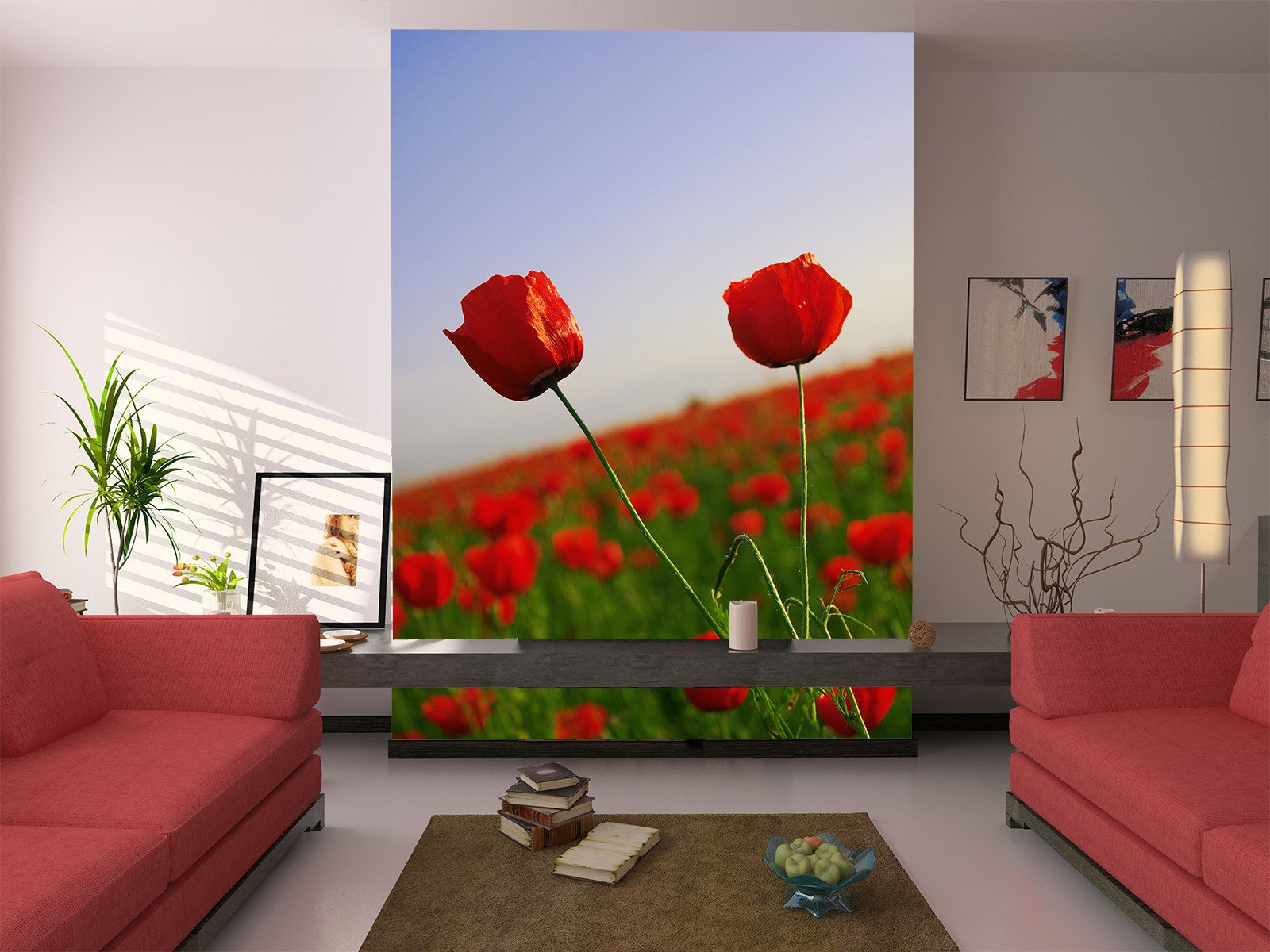 Red Flowers Field 2 Wallpaper AJ Wallpaper 