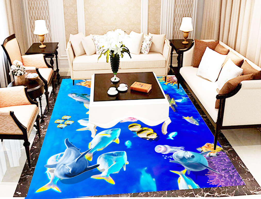 3D Sea Fish 530 Floor Mural  Wallpaper Murals Rug & Mat Print Epoxy waterproof bath floor