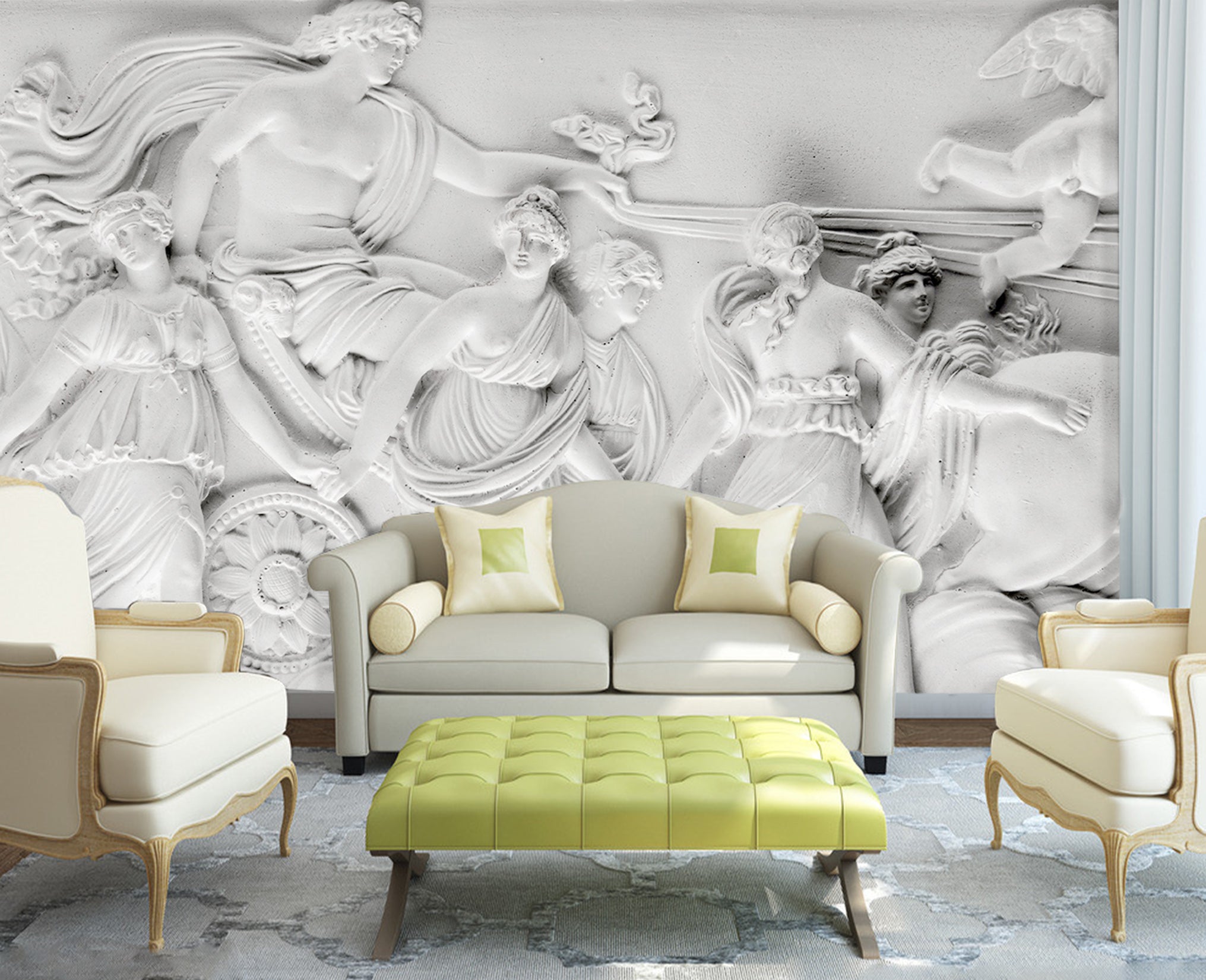 3D Carving Girl 1556 Wall Murals