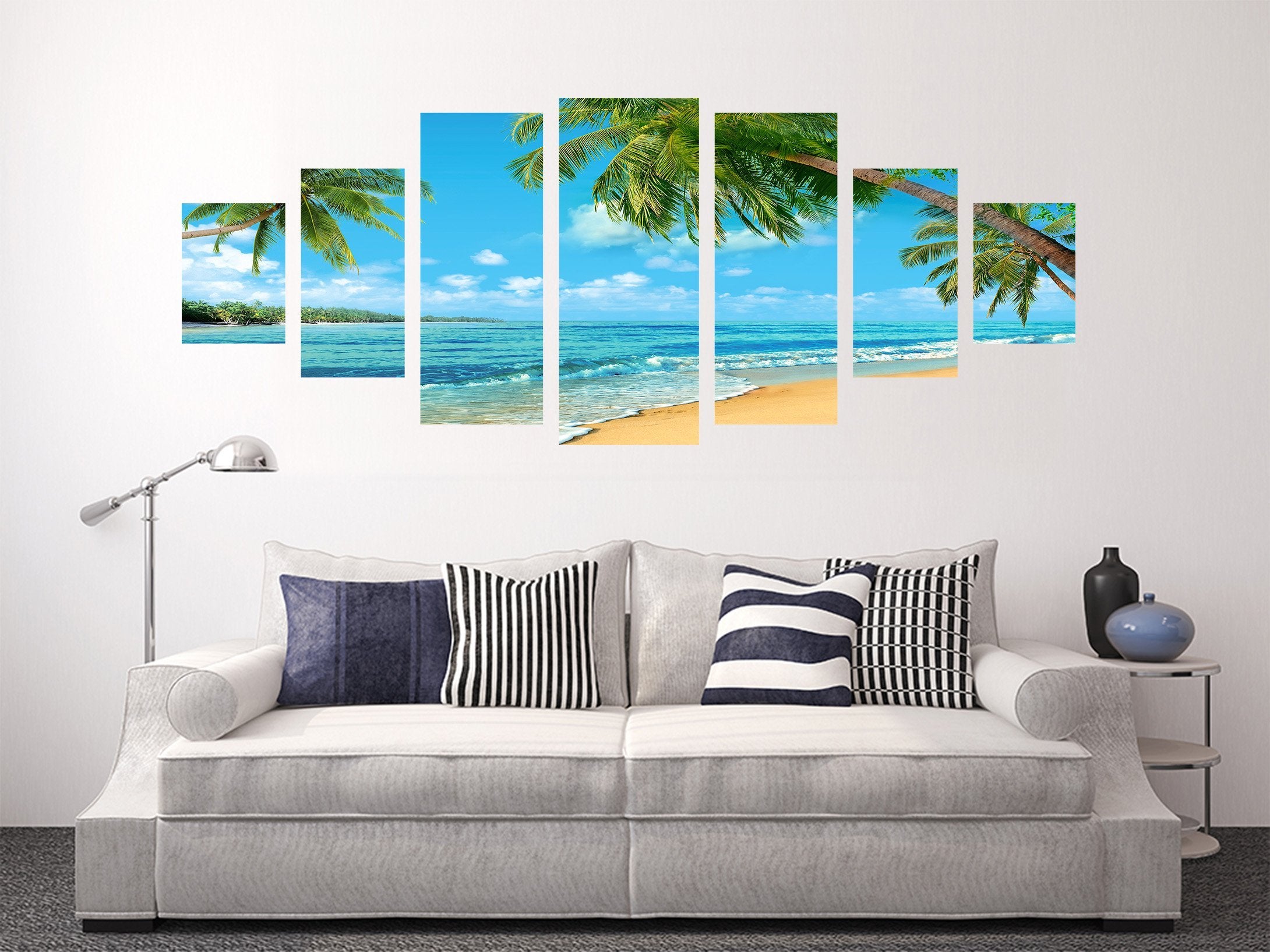 3D Seascape Beach 080 Unframed Print Wallpaper Wallpaper AJ Wallpaper 