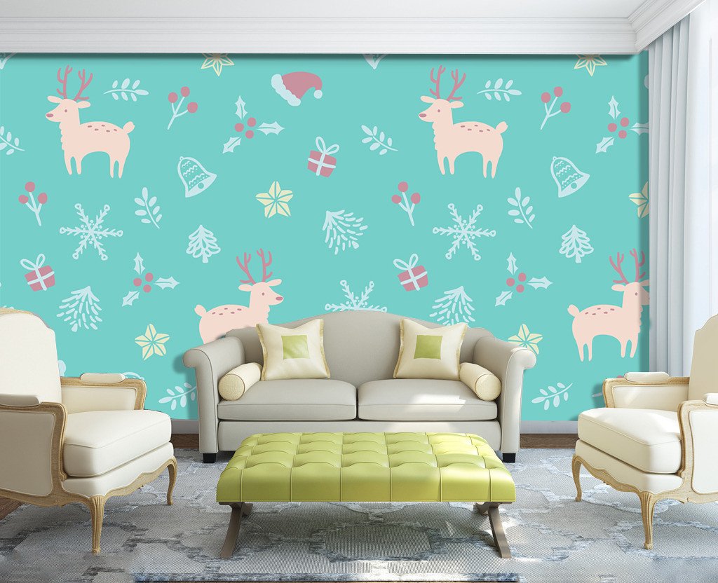 3D Christmas Lovely Deer 662 Wallpaper AJ Wallpaper 