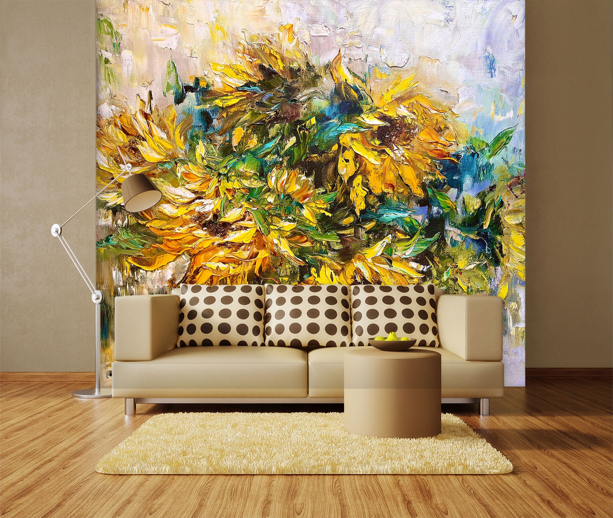 3D Yellow Sunflower 2618 Skromova Marina Wall Mural Wall Murals