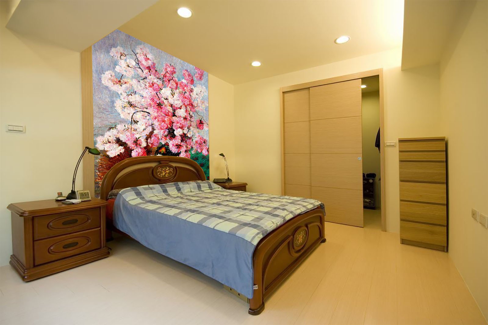 Pink Flowers Painting Wallpaper AJ Wallpaper 2 