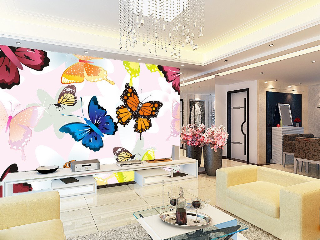 3D Color Butterflies 290 Wallpaper AJ Wallpaper 