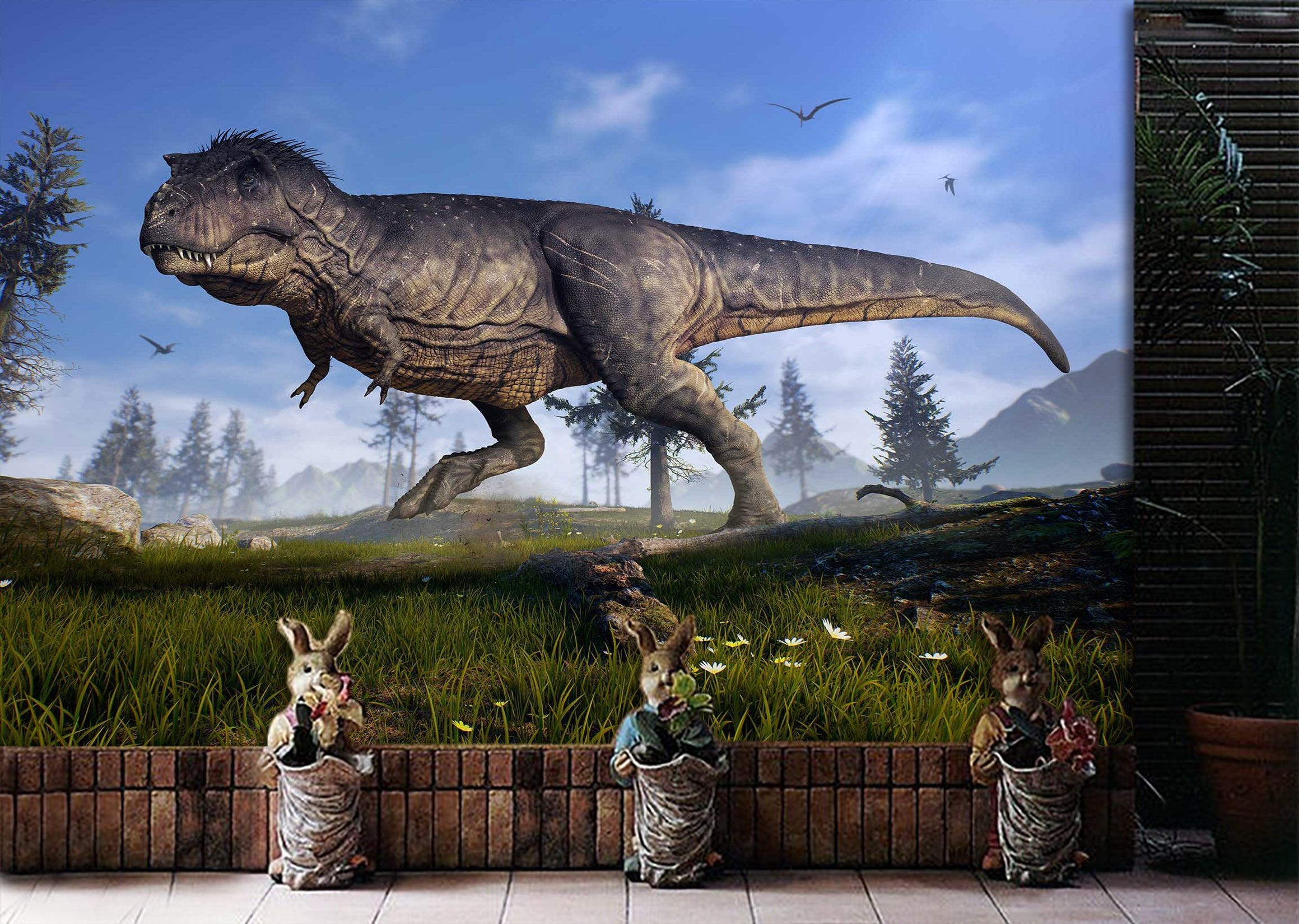 3D Tyrannosaurus Rex Flower 224 Wallpaper AJ Wallpaper 