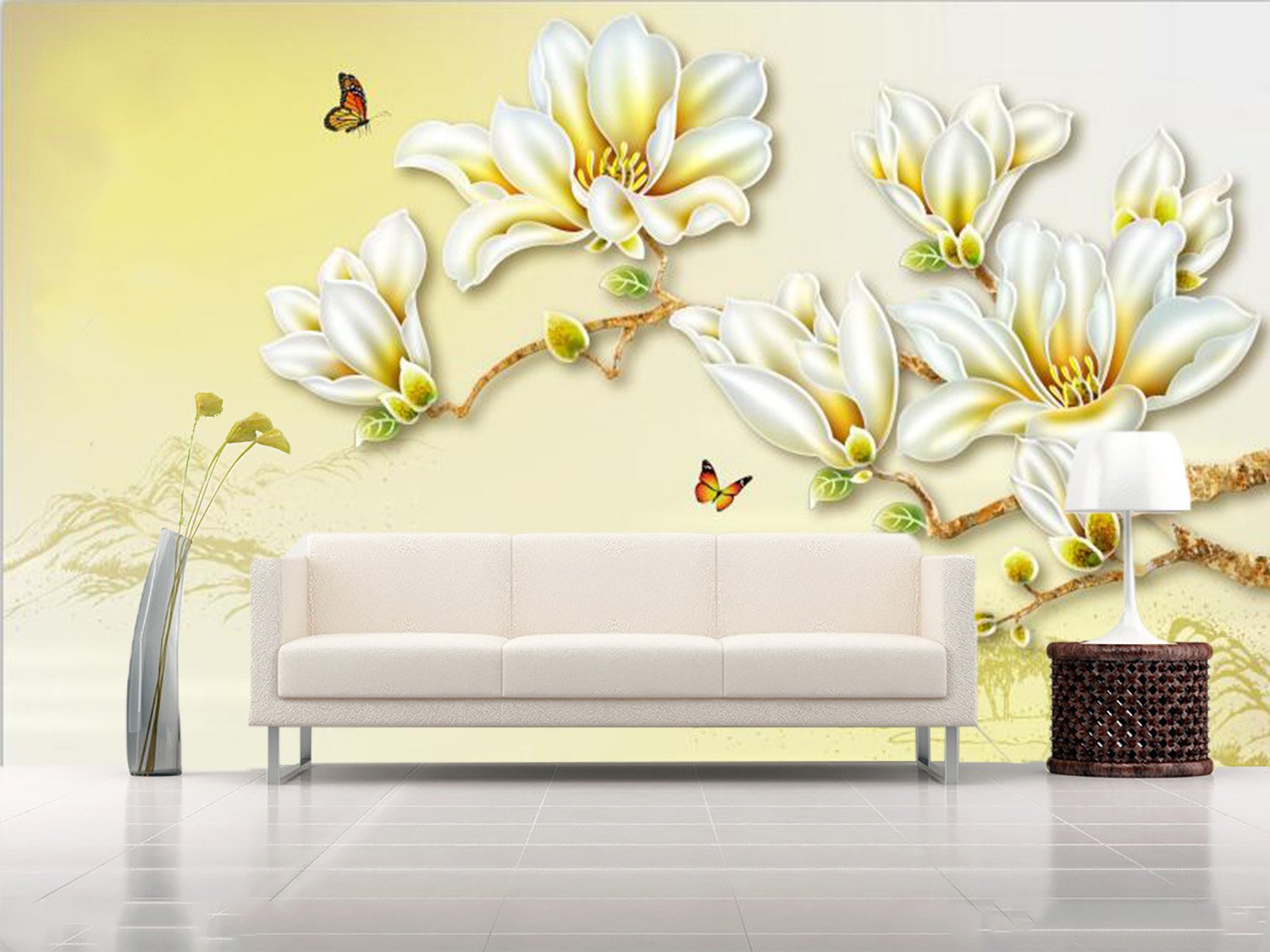 White Blossoming Flower 827 Wallpaper AJ Wallpaper 1 