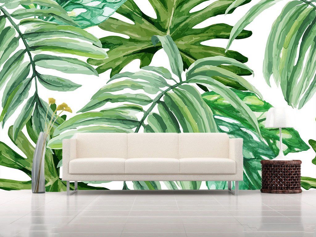 3D Big Green Leaf 212 Wallpaper AJ Wallpaper 