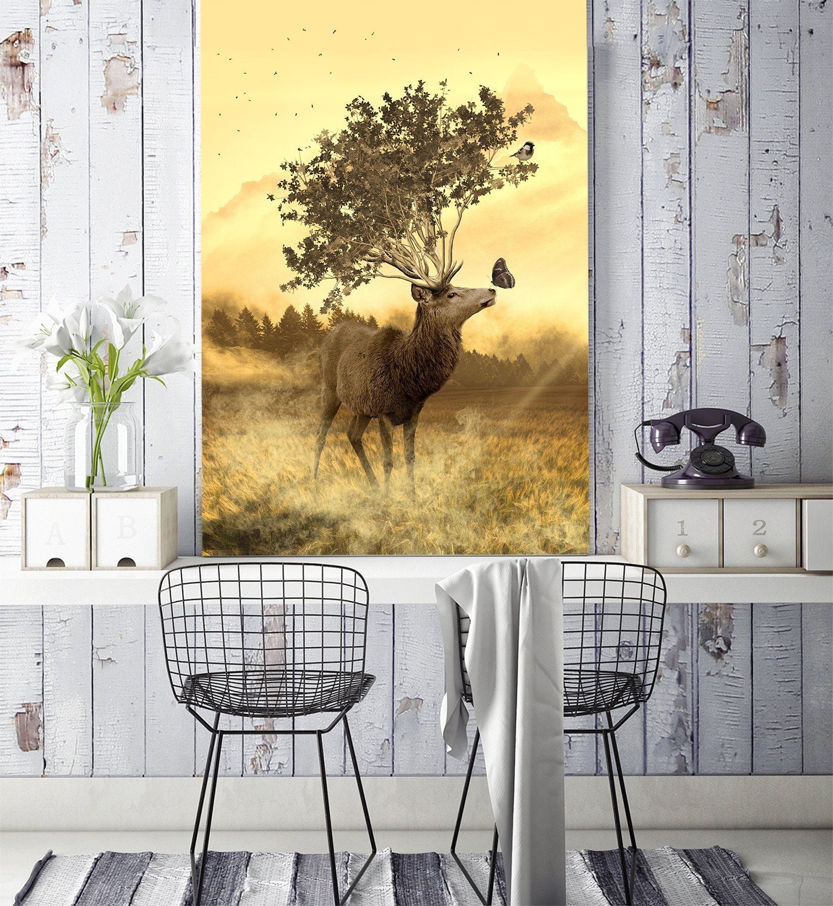 3D Antelope Tree 259 Wallpaper AJ Wallpaper 