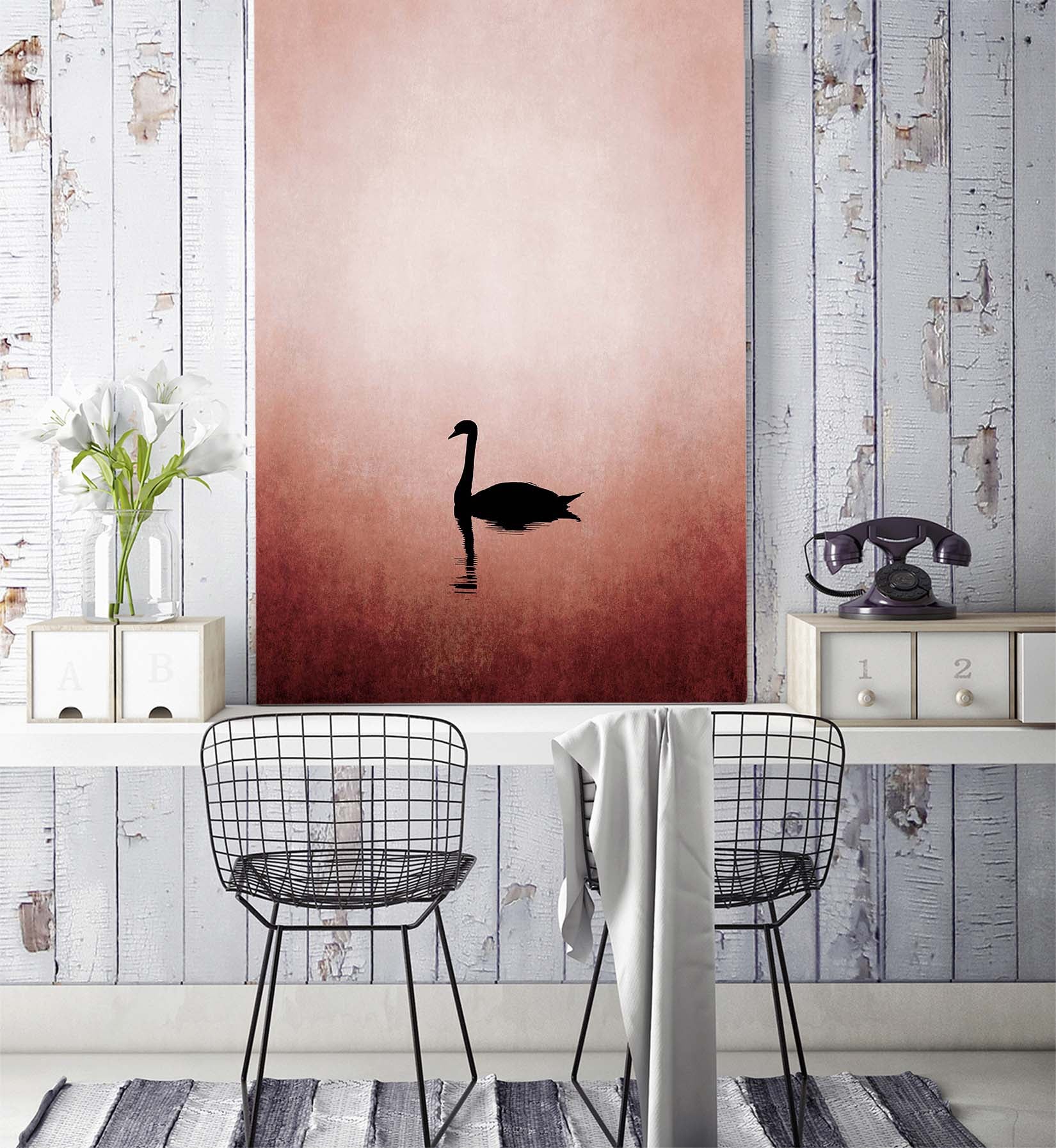 3D Swan Lake 1416 Boris Draschoff Wall Mural Wall Murals