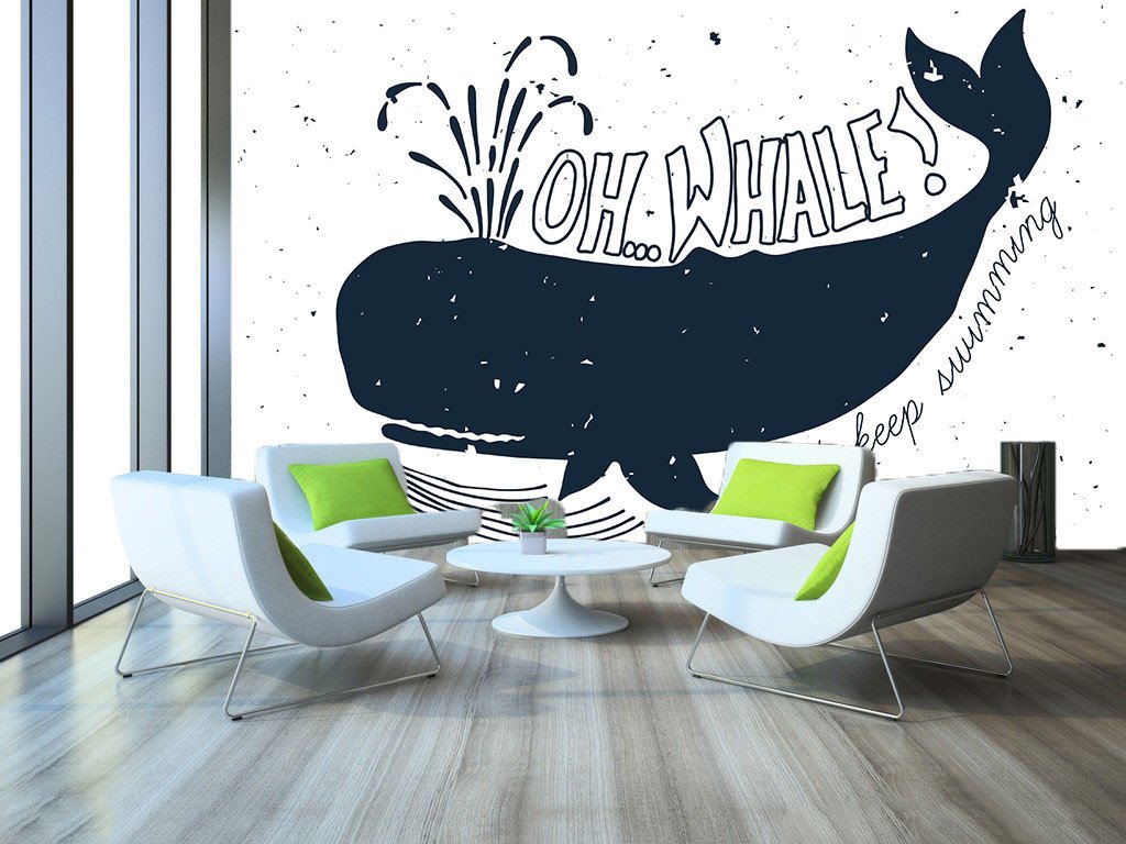 Swimming Whale Wallpaper AJ Wallpaper 