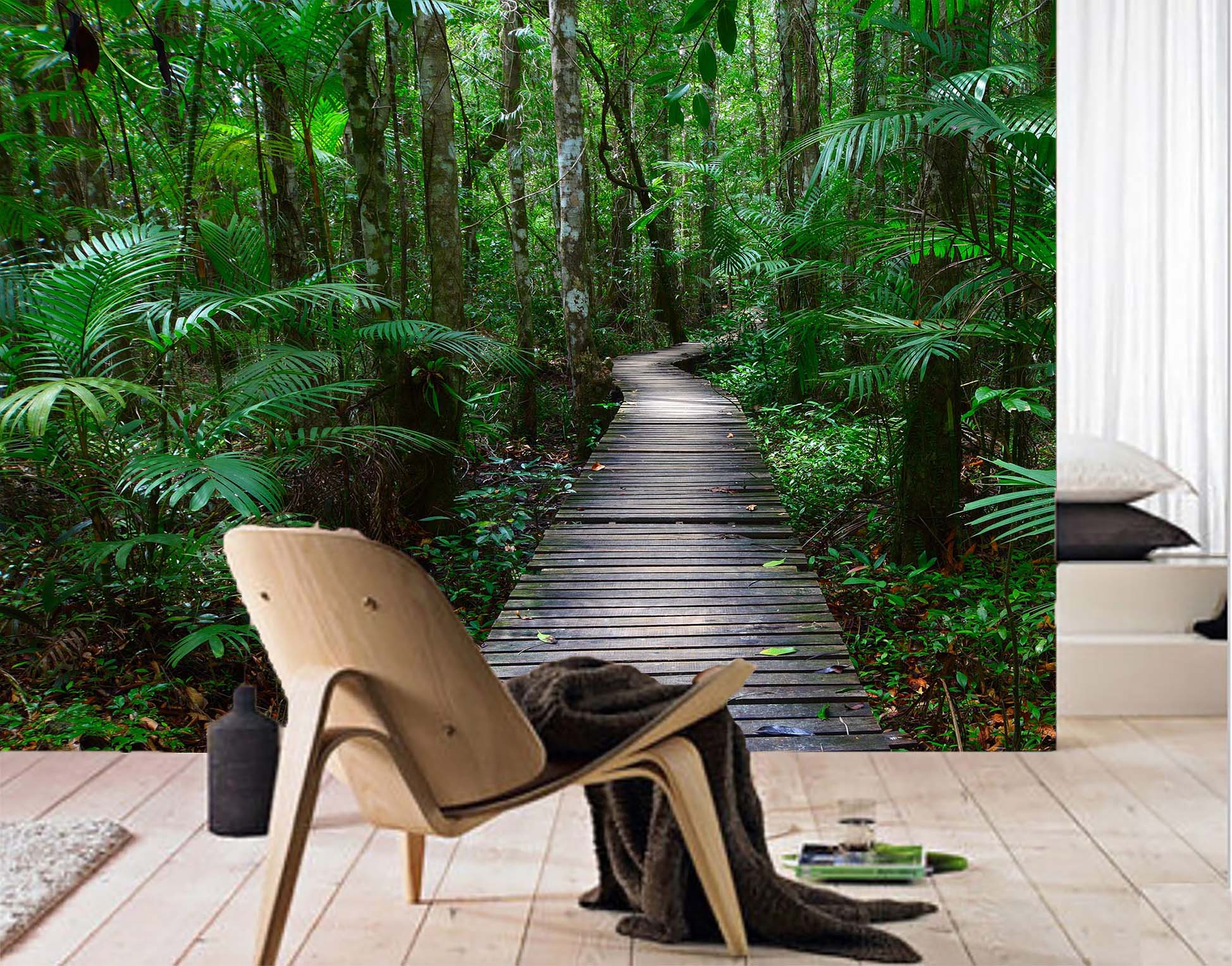 3D Forest Wooden Bridge 10 Wall Murals Wallpaper AJ Wallpaper 2 