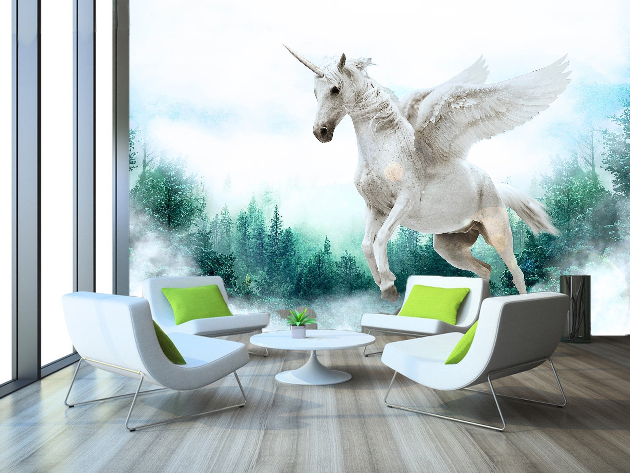 3D Woods Flying Unicorn 261 Wallpaper AJ Wallpaper 
