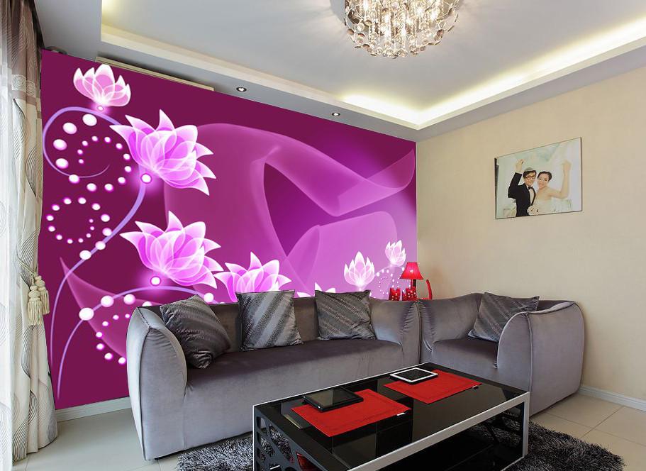 Purple Lotus Wallpaper AJ Wallpaper 