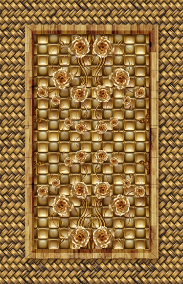 3D Metal Flowers Floor Mural Wallpaper AJ Wallpaper 2 