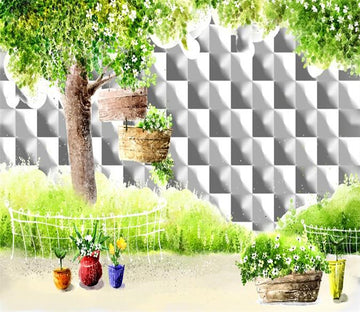 3D Dainty Tree Basket 329 Wallpaper AJ Wallpaper 