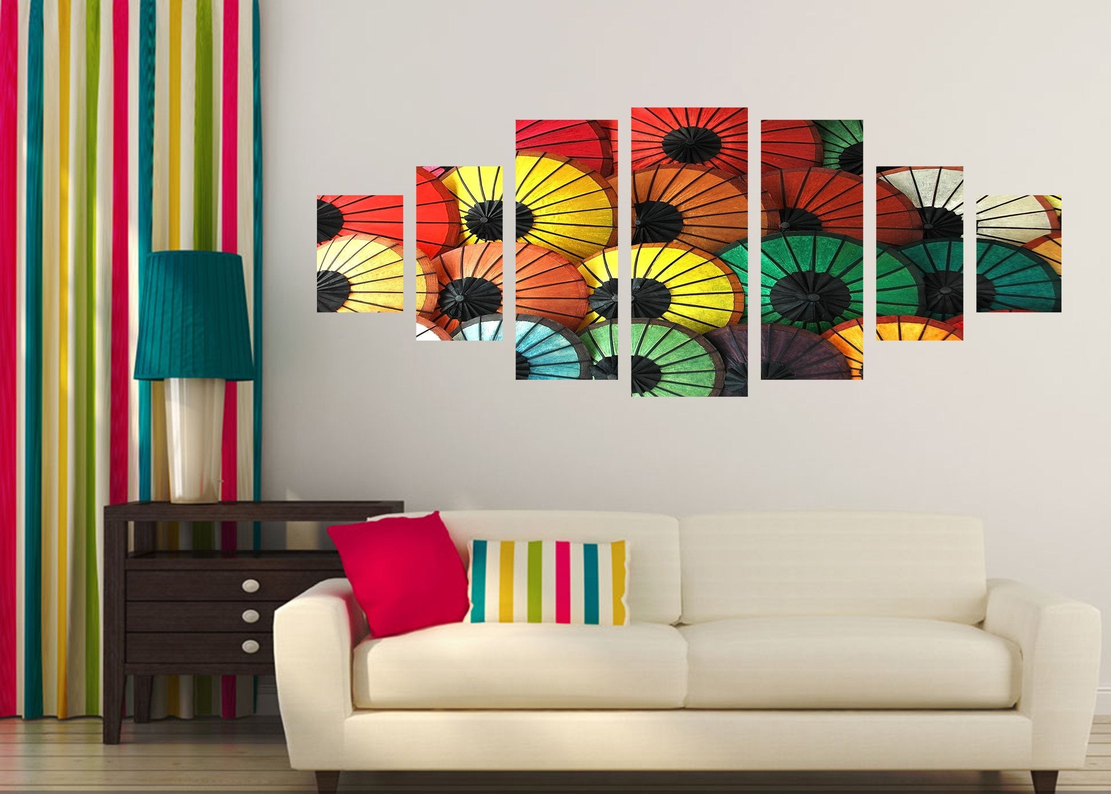 3D Multicolored Umbrella 011 Unframed Print Wallpaper Wallpaper AJ Wallpaper 